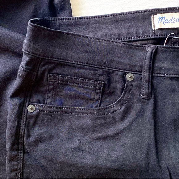 NWT Madewell Mid-Rise Skinny Skinny Black Denim Jeans, UK 31 - Picture 7 of 9